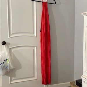 Red maxi dress with slit